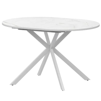 Ширина 900мм +300мм вставка Обеденные столы в пластике Грань 900+300 (Н-3784) Азул/Белый муар 962