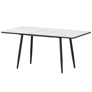 "R 20мм; Ширина 1100мм +300мм вставка" Обеденные столы в пластике Бетта 1100+300 R20 (Н-3813) Азул/Черный муар 758