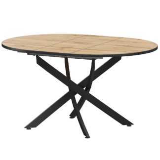 Ширина 1000мм +300мм вставка Обеденные столы в пластике Геометрия 2 1000+300 (Н-3783) Дуб Вотан/Черный муар 1060