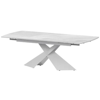 Ширина 1400мм +300+300мм (2 вставки) Обеденные столы в пластике Модерн 1400х800+300 (Н-3832) Лавант/Белый муар