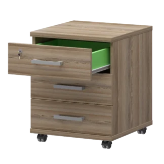 Тумбы серии АРГО отлично дополнят ваш интерьер. Размер Тумбы 430х442х583 см. Тумба имеет 3 ящика с яркой внутренней отделкой. А также 4 колесика для мобильности. Аргентум НТ-330 Дуб сафари 542