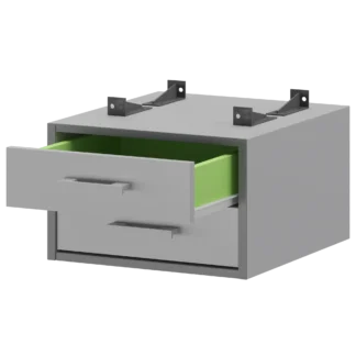 Подвесная тумба с двумя ящиками без замка для столов на м/каркасе АМ-002.60, АМ-003.60, АМ-004.60, АМ-005.60  глубиной 600мм Арго-М АМТ2-02.60 Серый