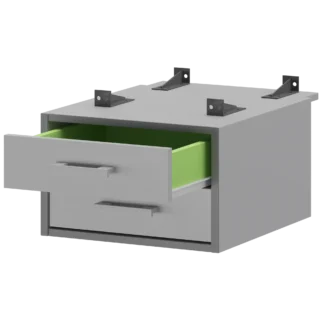 Подвесная тумба с двумя ящиками без замка для столов на м/каркасе АМ-002, АМ-003, АМ-004, АМ-005 глубиной 730мм Арго-М АМТ2-02.73 Серый