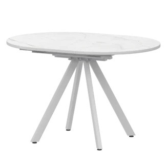 Ширина 1000мм +300мм вставка Обеденные столы в пластике Байкал 1000+300 (Н-3783) Азул/Белый муар 1056