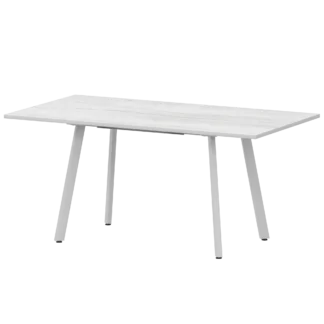 Ширина 1200мм +300мм вставка Обеденные столы в пластике Альфа 1200+300 (Н-3780) Фрост/Белый муар 860