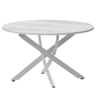 Обеденные столы в пластике Геометрия 900 (Н-3823) Фрост/Белый муар