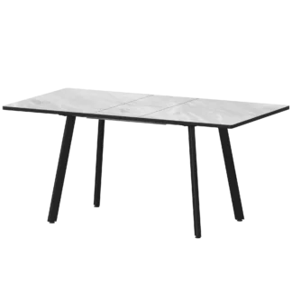 "R 20мм; Ширина 1200мм +300мм вставка" Обеденные столы в пластике Альфа 1200+300 R20 Лавант/Черный муар 1265